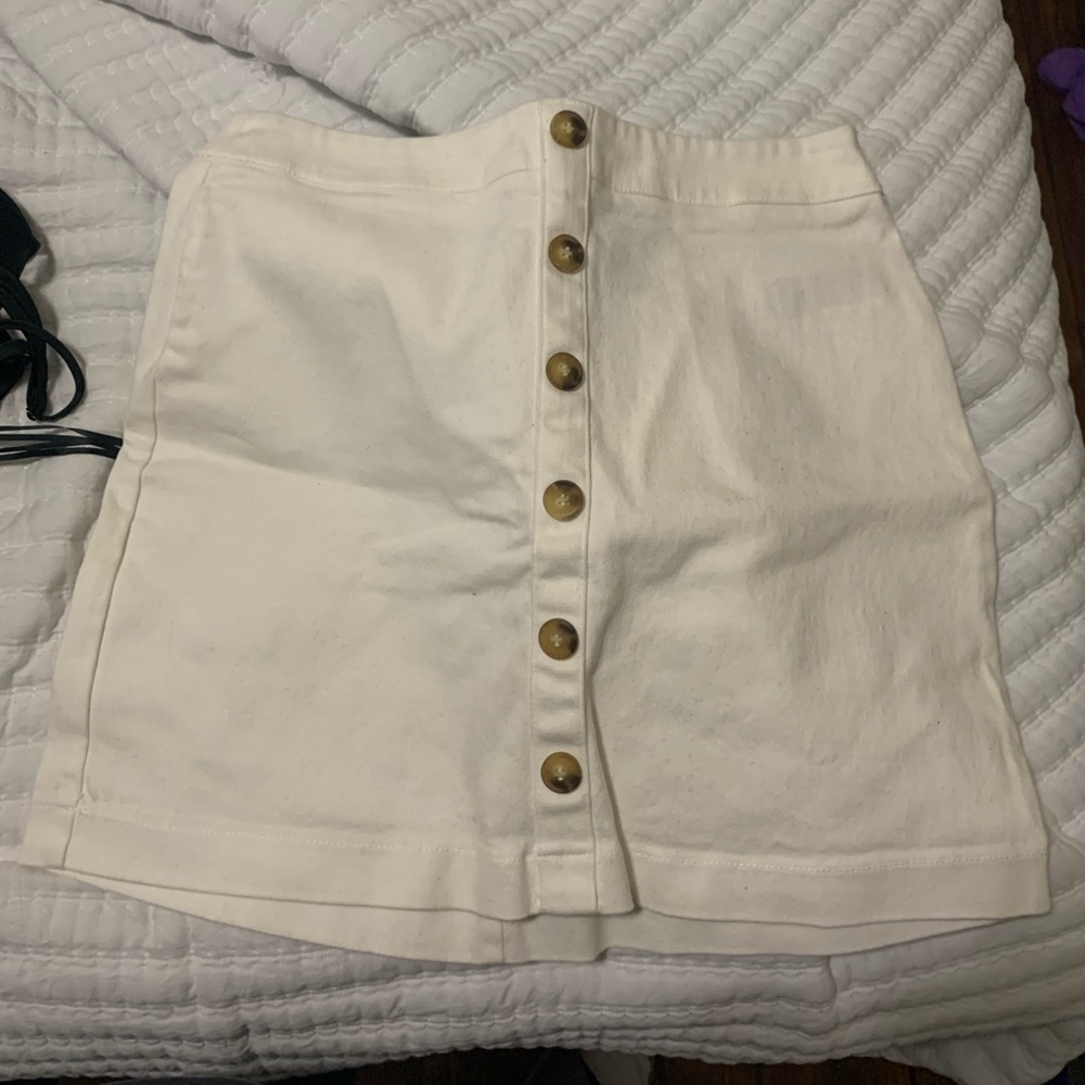 White skirt with button down the middle
